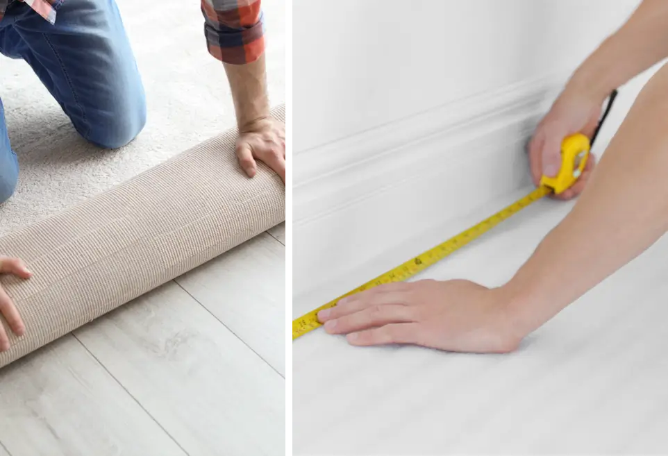 closeups of someone installing carpet | House of Carpets & Lighting